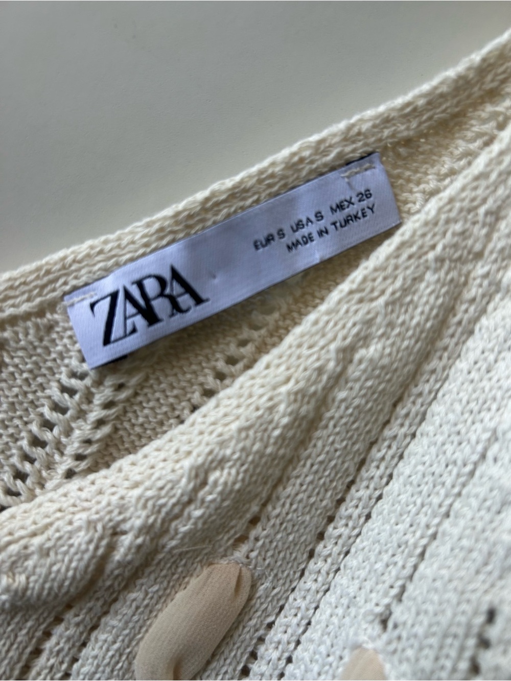 Zara Cream Knit Cropped Camisole - Picture 3 of 3